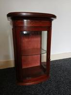 Antiek Vitrinekastje Notenhout, Ophalen, Glas, 50 tot 100 cm, Klassiek antiek