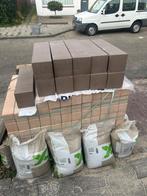 Muurstenen en zand (alleen als pakket aangeboden), Tuin en Terras, Tegels en Klinkers, Ophalen, Klinkers, Nieuw, Natuursteen
