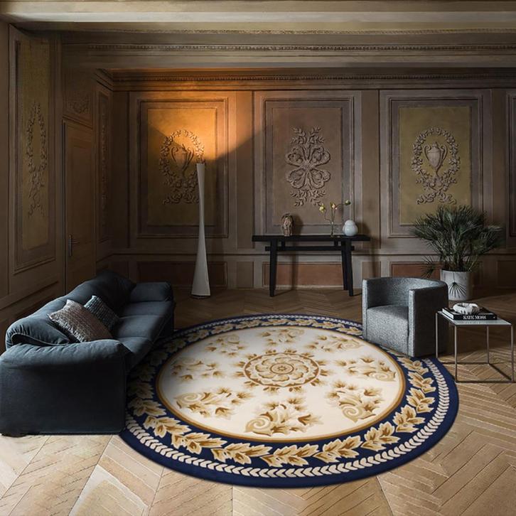 Blauw Wit Klassiek Rond Vloerkleed / Barok Kleed Tapijt, Huis en Inrichting, Stoffering | Tapijten en Kleden, Nieuw, Rond, Wit