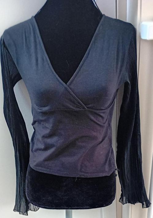 Top,croptop,maat 38/40,Vero Moda,top,festival,zwart,mesh, Kleding | Dames, Tops, Zo goed als nieuw, Maat 38/40 (M), Zwart, Lange mouw