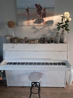 Vintage witte piano met verstelbare kruk, Ophalen, Gebruikt, Wit, Piano