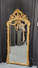 Antieke bladgouden schouwspiegel/ kuifspiegel.., Ophalen of Verzenden, Rechthoekig, Minder dan 50 cm