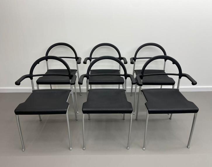 6 x Design Stoelen Mirai Yume, Huis en Inrichting, Stoelen, Gebruikt, Zwart, Ophalen