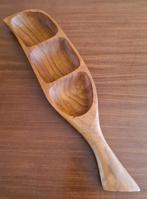 te koop: houten snackschaal 3 vakken, retro vintage jaren 70, Verzamelen, Ophalen of Verzenden, Huis en Inrichting