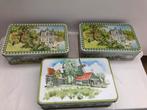 3 Verkade koekblikken met Hollandse prenten, Verzamelen, Ophalen of Verzenden, Gebruikt, Overige, Verkade