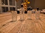 kristallen parfum flessen met zilveren doppen., Antiek en Kunst, Ophalen of Verzenden
