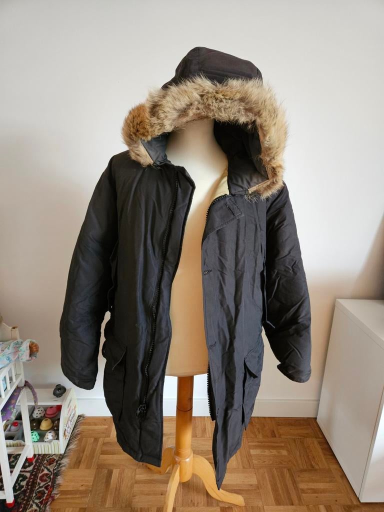 Woolrich Arctic Parka USA - Vintage Staat, Maat 48/50 (M), Zwart, Ophalen of Verzenden, Gedragen