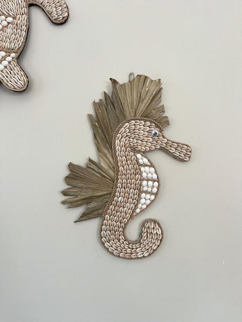 Nieuw schelpen raffia zeepaardje, Huis en Inrichting, Woonaccessoires | Wanddecoraties, Nieuw, Ophalen of Verzenden