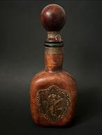 Vintage met Leder beklede Italiaanse Fles, Ophalen of Verzenden
