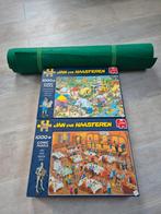 2 Jan van Haasteren puzzels en een puzzelmat, Hobby en Vrije tijd, Ophalen of Verzenden, 500 t/m 1500 stukjes, Zo goed als nieuw