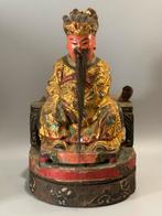 Oude Chinese houten beeldje Tsai Shen, Antiek en Kunst, Kunst | Niet-Westerse kunst, Ophalen of Verzenden