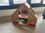 Houten Poppenhuis met Meubels, Kinderen en Baby's, Speelgoed | Poppenhuizen, Ophalen, Gebruikt, Poppenhuis