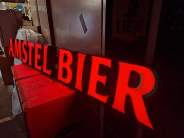 Grote reclame lichtbak Amstel bier 215cm bij 26cm, hij werkt beschikbaar voor biedingen