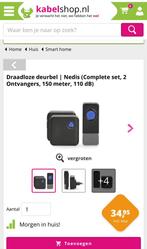 Draadloos deur bel (met gong), Ophalen of Verzenden, Nieuw, Draadloos