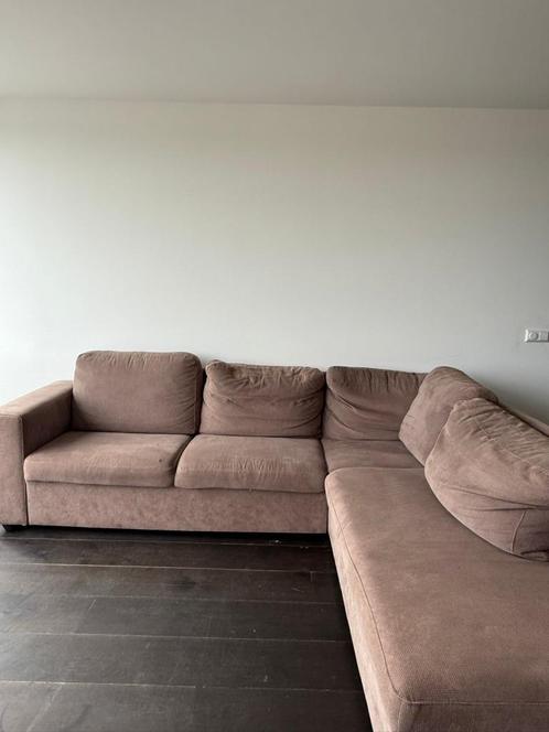 Brown L- shaped Sofa, Huis en Inrichting, Banken | Bankstellen, Gebruikt, Hoekbank, Vierpersoons of meer, Ophalen