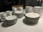 Apilco wit met zilver rand set van 3x6 koppen en schotels., Huis en Inrichting, Ophalen of Verzenden, Zo goed als nieuw, Overige stijlen