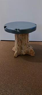 Teak houten tafeltje, Minder dan 45 cm, Minder dan 55 cm, Rond, Ophalen of Verzenden