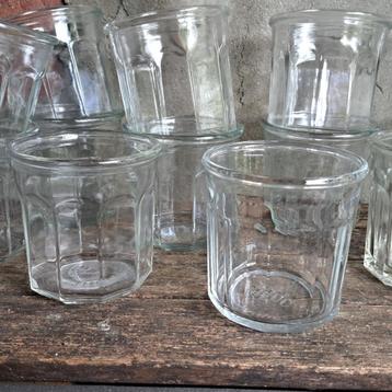 Brocante oud Frans glazen jampotje hoogte 9,5cm *Etage3*  beschikbaar voor biedingen