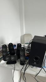 5 Logitech speakers met subwoofer x-530, Computers en Software, Pc speakers, Ophalen of Verzenden, Zo goed als nieuw