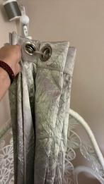 Zilver overgordijnen merk Eiffinger - 4 banen + rvs roede, Ophalen, 75 m² of meer