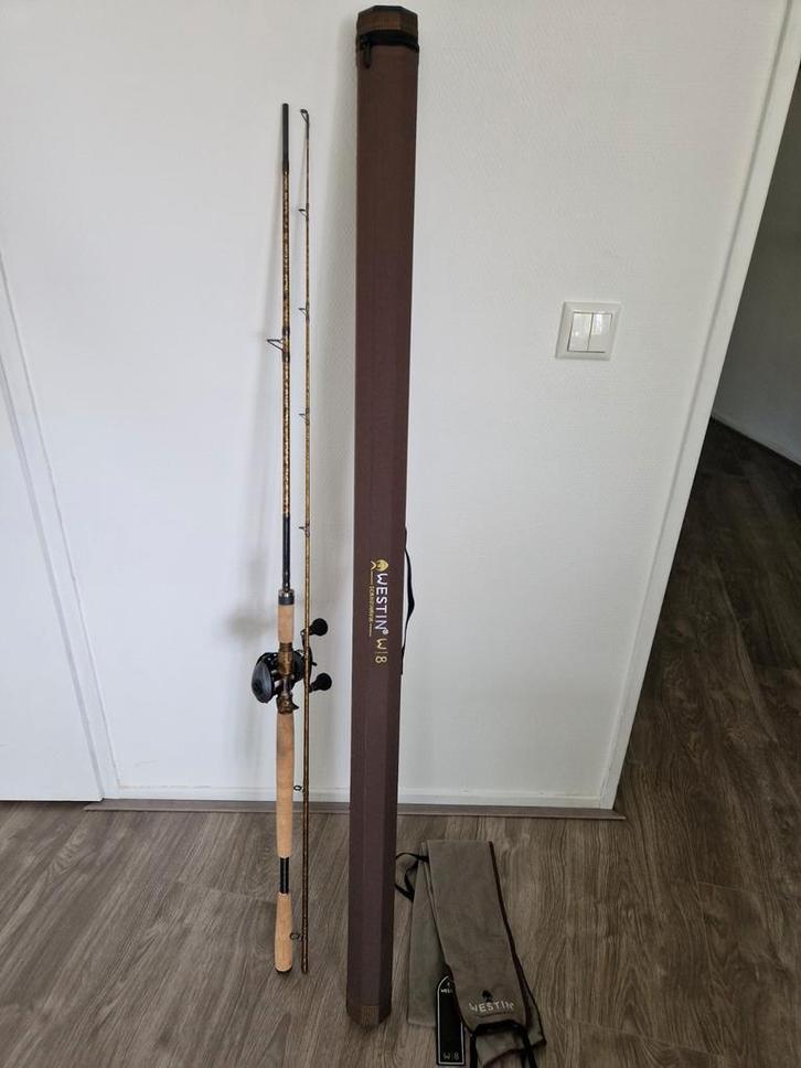 Westin W8 Powercast + Abu Revo Beast, Watersport en Boten, Hengelsport | Roofvissen, Zo goed als nieuw, Complete set, Ophalen