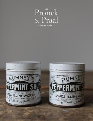 Oud brocante blikje peppermint snuff Nr.1 *Pronck & Praal* beschikbaar voor biedingen