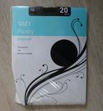 Nieuwe panty - zwart - 20 denier - maat 40-42., Ophalen, V&D, Zwart, Nieuw