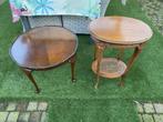 2 bijzettafeltjes, Minder dan 55 cm, Gebruikt, Rond, Hout
