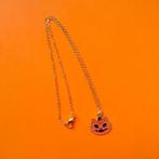 Kettinkje met Halloween Pompoen Kat Hangertje, Verzenden, Nieuw, Goud, Overige materialen