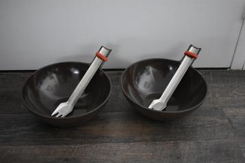 Ineke Hans Royal VKB salat bowls met vorken nieuwstaat bruin