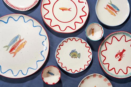 Nieuw! Mica Decorations Ariane borden kreeft vissen karwei, Huis en Inrichting, Keuken | Servies, Nieuw, Bord(en), Overige stijlen