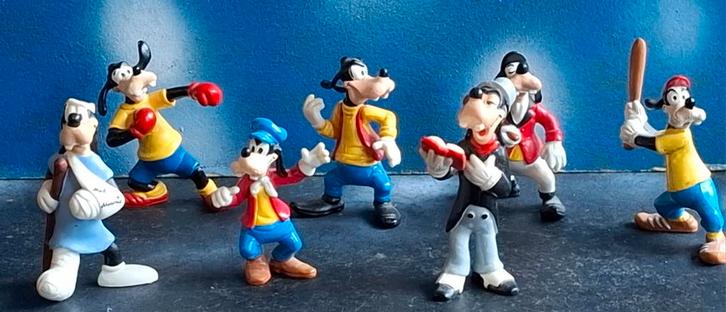 Goofy. Disney figuurtjes. 7 verschillende. Ca '90. 7 cm., Verzamelen, Disney, Zo goed als nieuw, Beeldje of Figuurtje, Goofy of Pluto