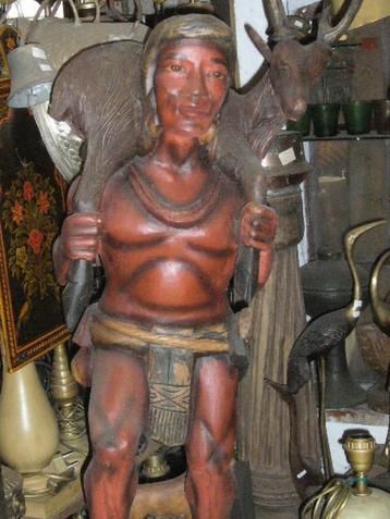 Houten indiaan masker bouw ornamenten Antiek Curiosa enz.. beschikbaar voor biedingen