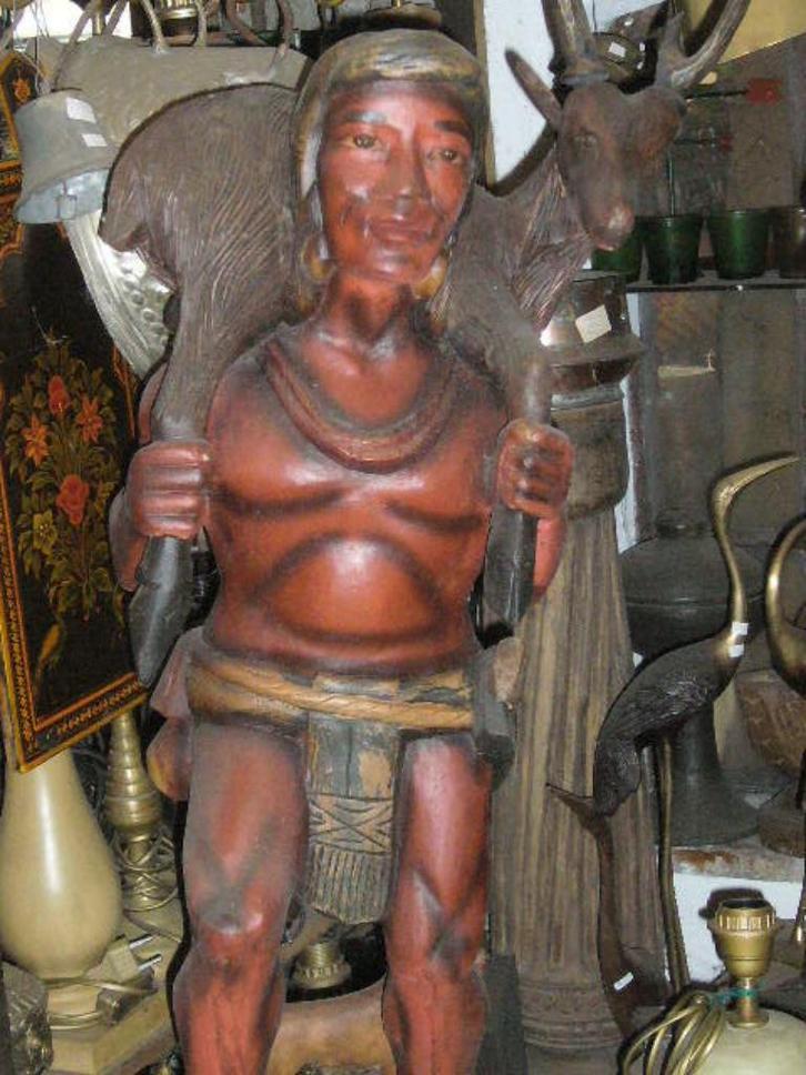 Houten indiaan masker bouw ornamenten Antiek Curiosa enz.., Antiek en Kunst, Kunst | Beelden en Houtsnijwerken, Ophalen