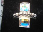 zilveren ring met swarovski, Nieuw, Ophalen of Verzenden, 17 tot 18, Met edelsteen