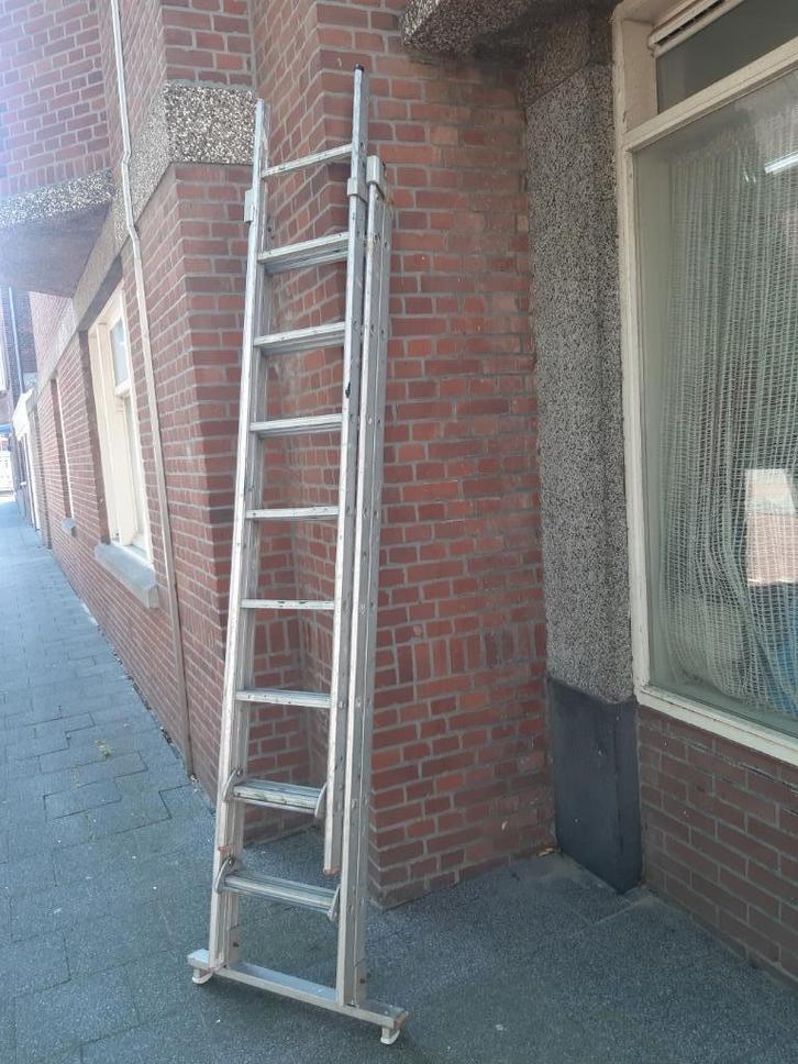 Uitschuifbare ladder 3x2,10 meter | Aluminium, Doe-het-zelf en Verbouw, Ladders en Trappen, Gebruikt, Ladder, 4 meter of meer