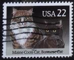 USA  Katten - Maine Coon, Burmese, Postzegels en Munten, Postzegels | Amerika, Verzenden, Noord-Amerika