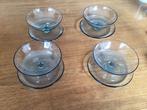 4 Leerdam Louis Copier dessert coupes, 1948? Gesigneerd., Ophalen of Verzenden
