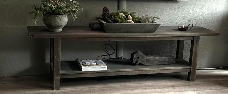 Houten  bank -salontafel - tv meubel. SALE, Huis en Inrichting, Woonaccessoires | Overige, Ophalen of Verzenden