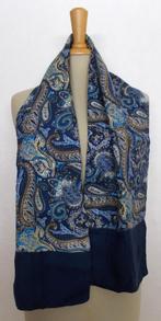 Paisley print katoen mooie donkerblauwe print sjaal, Ophalen of Verzenden, Zo goed als nieuw, Maat 38/40 (M), Sjaal