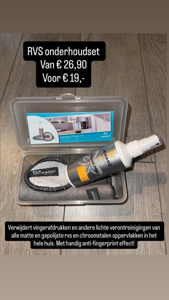 Jemako RVS Onderhoudsset, Huis en Inrichting, Schoonmaakartikelen, Schoonmaakmiddel, Ophalen of Verzenden
