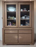 Vitrinekast massief hout, Ophalen, Gebruikt, 150 tot 200 cm, 150 tot 200 cm