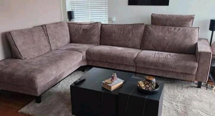 Hoekbank met elektrische gedeelte, Huis en Inrichting, Banken | Complete zithoeken, Zo goed als nieuw, Stof, Ophalen