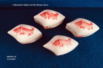 Rode Koi karper Red Koi Carp 4 bakjes aparte vorm Vintage beschikbaar voor biedingen