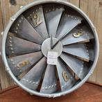 Wandklok vliegtuigmotor aviator metaal vliegtuig klok., Ophalen, Gebruikt, Analoog, Wandklok