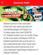 2e kaartje gratis Walibi!! Twv 44,50, Twee personen, Kortingskaart