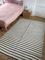 Wollen vloerkleed zwart/wit gestreept, Ophalen, Wit, 150 tot 200 cm, 200 cm of meer