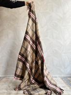 Vintage bruin beige geruiten plaid, Huis en Inrichting, Woonaccessoires | Plaids en Woondekens, -, -, Ophalen of Verzenden, Zo goed als nieuw