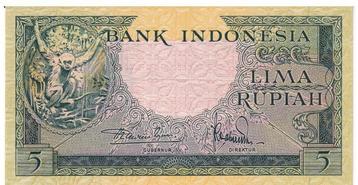 Indonesië 5 Rupiah 1957 (UNC) beschikbaar voor biedingen
