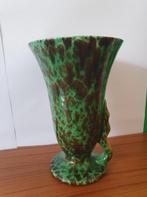 groene gave vaas Fokke Hamming ca 1935 potterie de driehoek, Ophalen of Verzenden